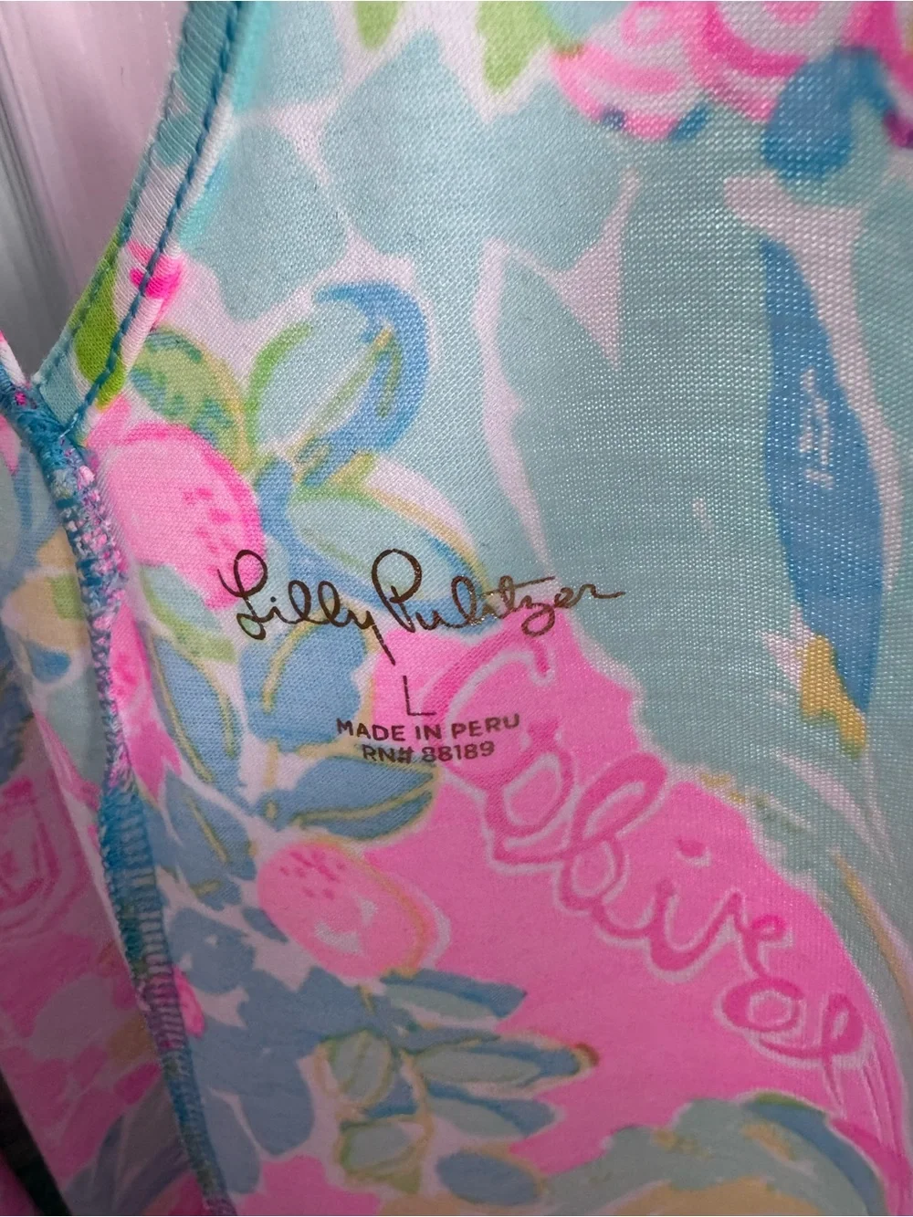 Lilly Pulitzer Pink Blue Green Floral Tank Dress - Picture 4 of 4